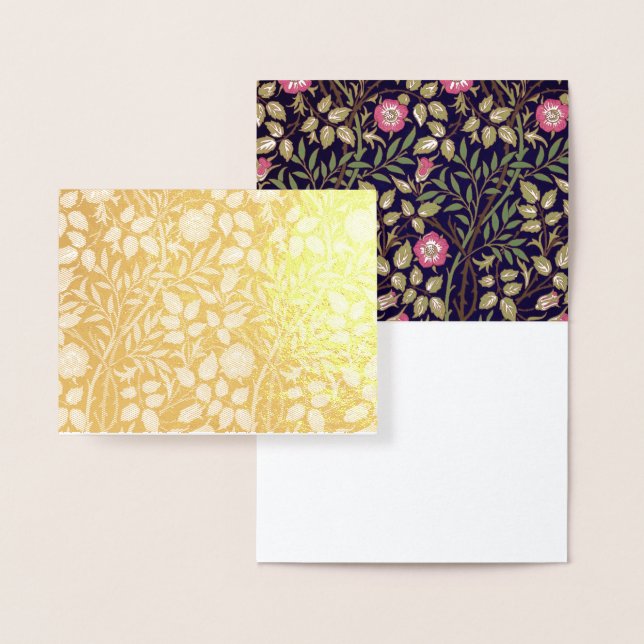 William Morris Sweet Briar Floral Art Nouveau Foil Card (Display)