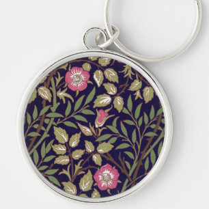 William Morris Sweet Briar Floral Art Nouveau Keychain
