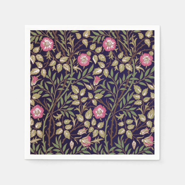 William Morris Sweet Briar Floral Art Nouveau Napkin (Front)