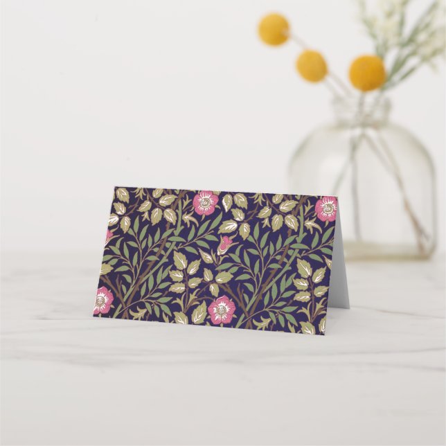 William Morris Sweet Briar Floral Art Nouveau Place Card (Front)