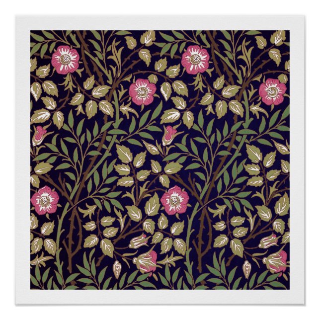 William Morris Sweet Briar Floral Art Nouveau Poster (Front)