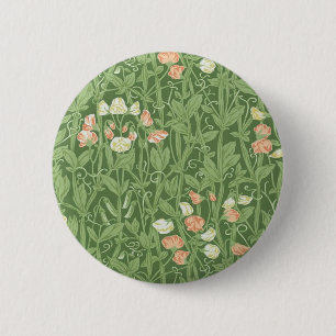 William Morris Sweet Pea Floral Design 2 Inch Round Button