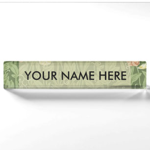 William Morris Sweet Pea Floral Design Nameplate