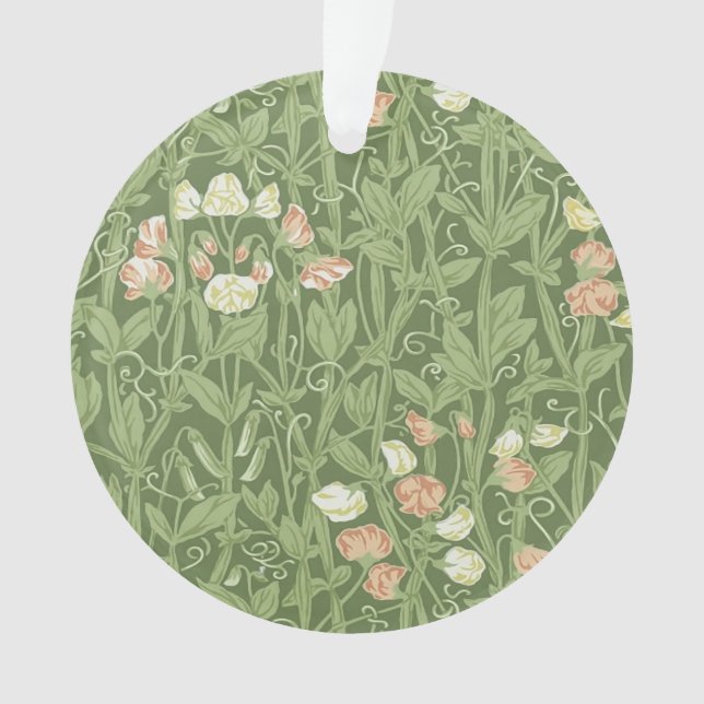 William Morris Sweet Pea Floral Design Ornament (Front)