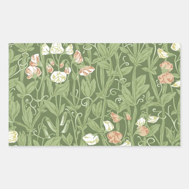 William Morris Sweet Pea Floral Design Sticker (Front)