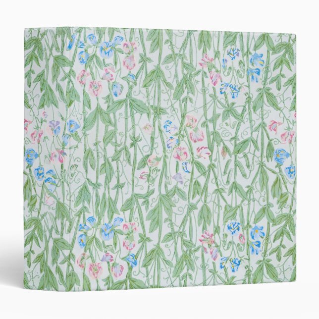 William Morris Sweet Pea Floral Pattern Classic Binder (Front/Spine)