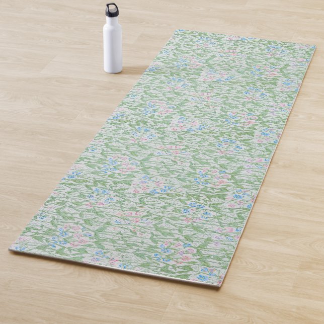 William Morris Sweet Pea Floral Pattern Classic Yoga Mat (In Situ)
