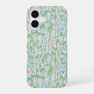 William Morris Sweet Pea Pastel Floral Art iPhone 16 Case