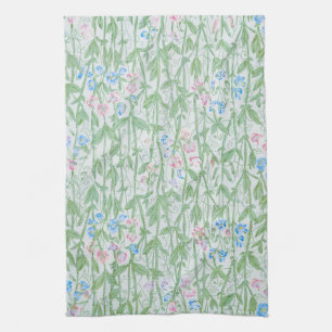 William Morris Sweet Pea Pastel Floral Art Kitchen Towel