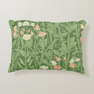 William Morris Sweet Pea Pattern Vintage Botanical Accent Pillow