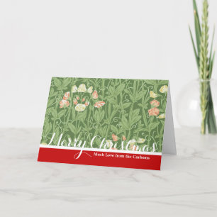 William Morris Sweet Pea Pattern Vintage Botanical Holiday Card