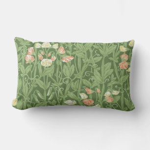 William Morris Sweet Pea Pattern Vintage Botanical Lumbar Pillow