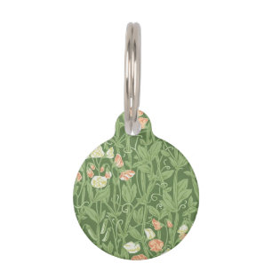 William Morris Sweet Pea Pattern Vintage Botanical Pet Tag