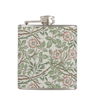 William Morris Sweetbriar Floral Art Nouveau Hip Flask