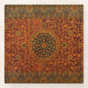 William Morris Tapestry Carpet Rug Glass Coaster