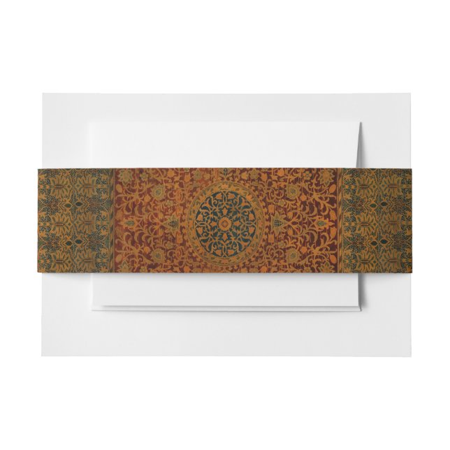 William Morris Tapestry Carpet Rug Invitation Belly Band (Front Example)