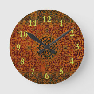 William Morris Tapestry Carpet Rug Round Clock
