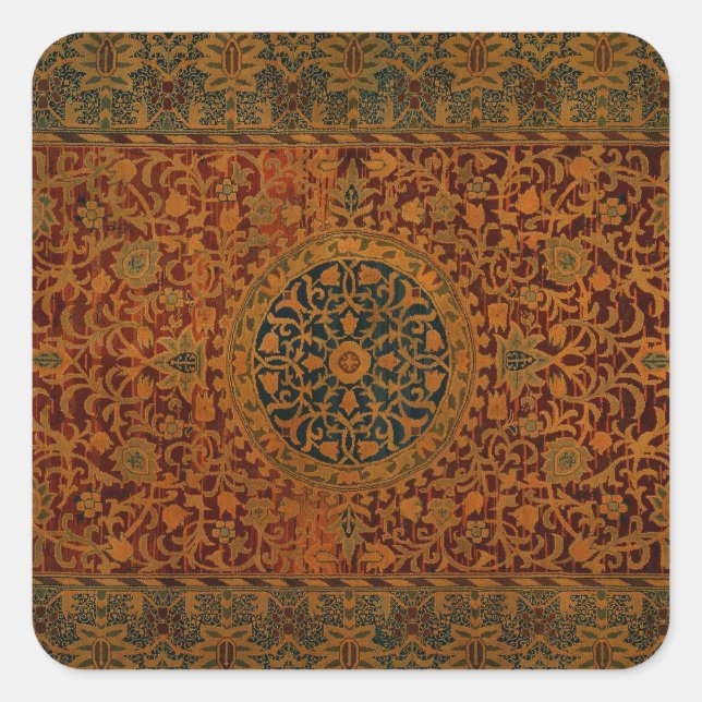 William Morris Tapestry Carpet Rug Square Sticker (Front)