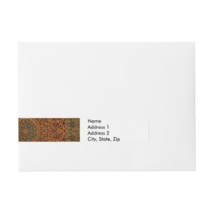 William Morris Tapestry Carpet Rug Wraparound Address Label