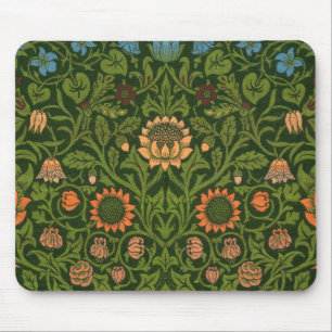 William Morris Tapestry Rug Red Green Carpet Asian Mouse Pad
