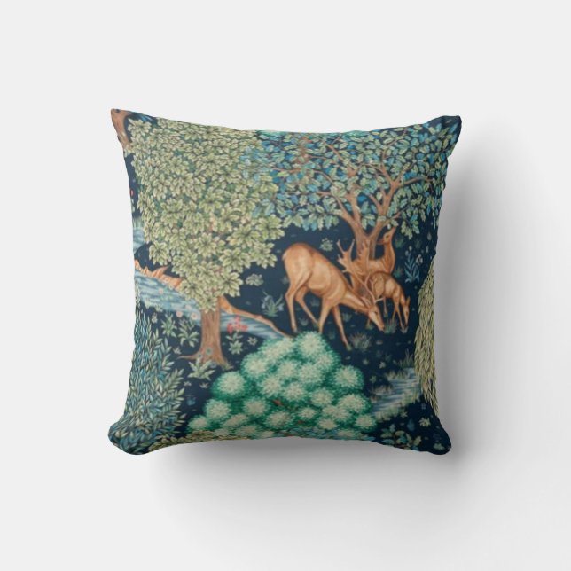 William Morris The Brook Throw Pillow (Front)