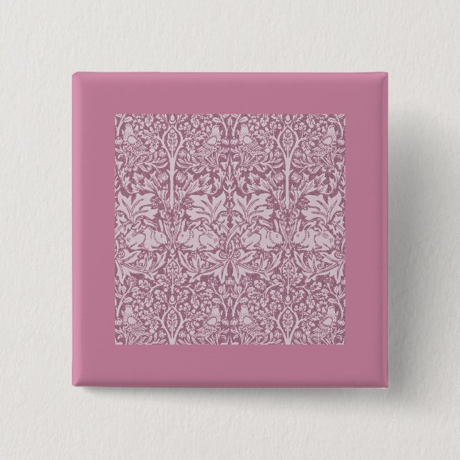 William Morris,The Strawberry thief,revamped 2 Inch Square Button (Front)