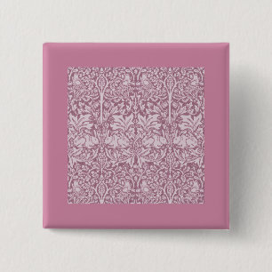 William Morris,The Strawberry thief,revamped 2 Inch Square Button