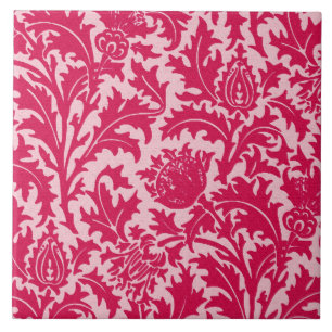 William Morris Thistle Damask, Fuchsia Pink Tile