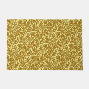 William Morris Thistle Damask, Mustard Gold Doormat