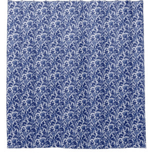 William Morris Thistle Damask, Navy Blue and White