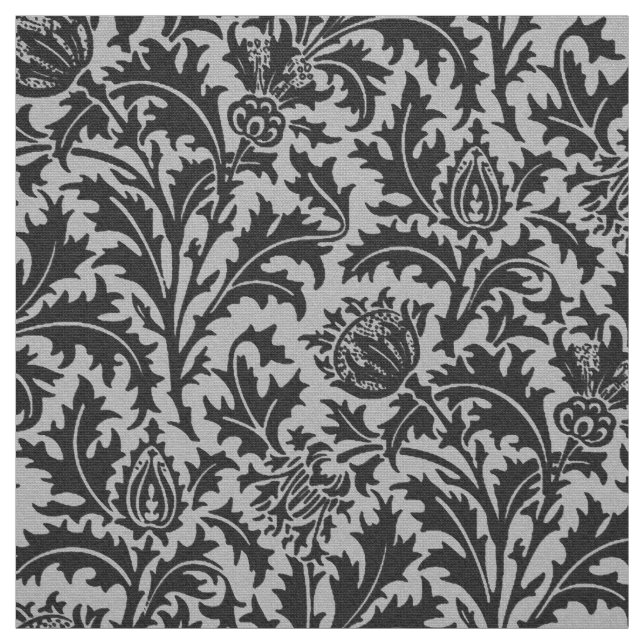 William Morris Thistle Damask, Silver Grey / Grey Fabric (Swatch)