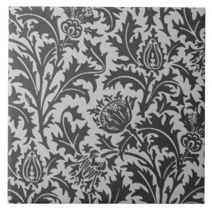 William Morris Thistle Damask, Silver Grey / Grey Tile