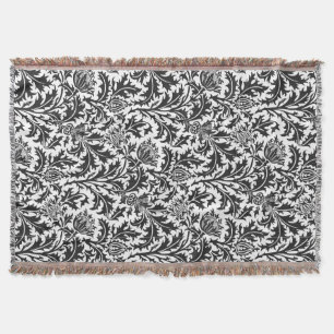 William Morris Thistle Pattern Elegant Throw Blanket