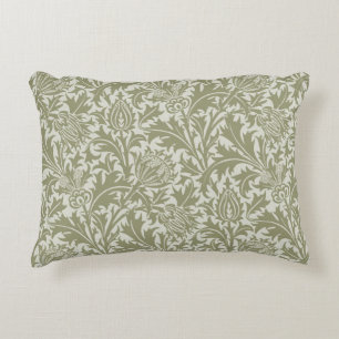 William Morris Thistle Sage Green Pattern Accent Pillow