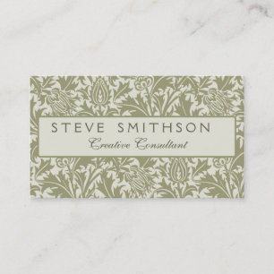 William Morris Thistle Sage Green Pattern Business Card