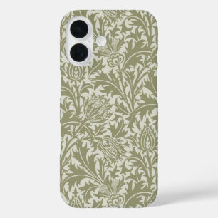 William Morris Thistle Sage Green Pattern iPhone 16 Case