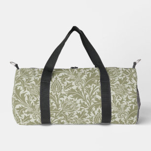 William Morris Thistle Sage Green Pattern Duffle Bag