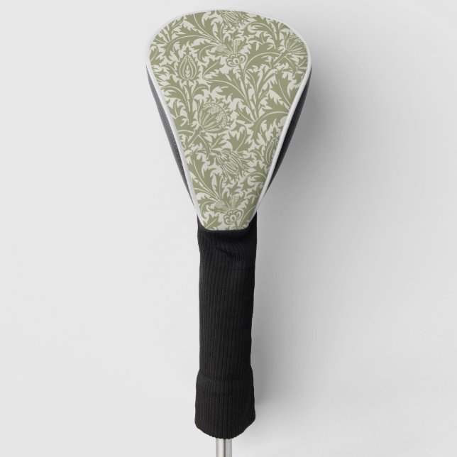William Morris Thistle Sage Green Pattern Golf Head Cover (Front)