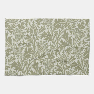 William Morris Thistle Sage Green Pattern Kitchen Towel