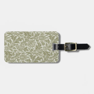 William Morris Thistle Sage Green Pattern Luggage Tag