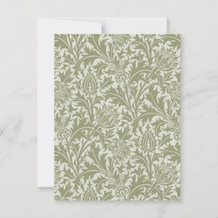 William Morris Thistle Sage Green Pattern Postcard