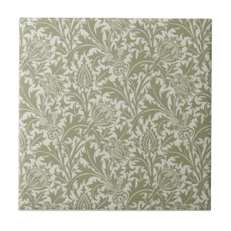 William Morris Thistle Sage Green Pattern Tile
