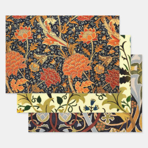 William Morris three vintage patterns Wrapping Pap Paper Sheet