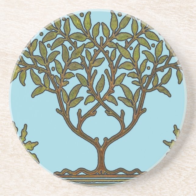 William Morris Tree Frieze Floral Wallpaper Coaster (Front)