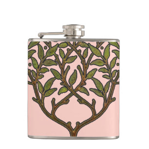 William Morris Tree Frieze Floral Wallpaper Hip Flask