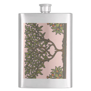 William Morris Tree Frieze Floral Wallpaper Hip Flask