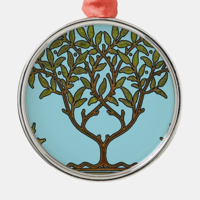 William Morris Tree Frieze Floral Wallpaper Metal Ornament (Front)