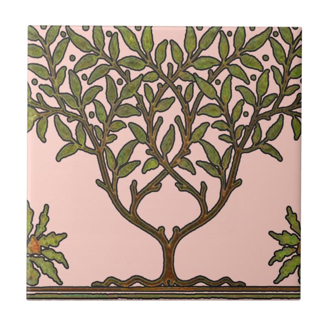 William Morris Tree Frieze Floral Wallpaper Tile (Front)