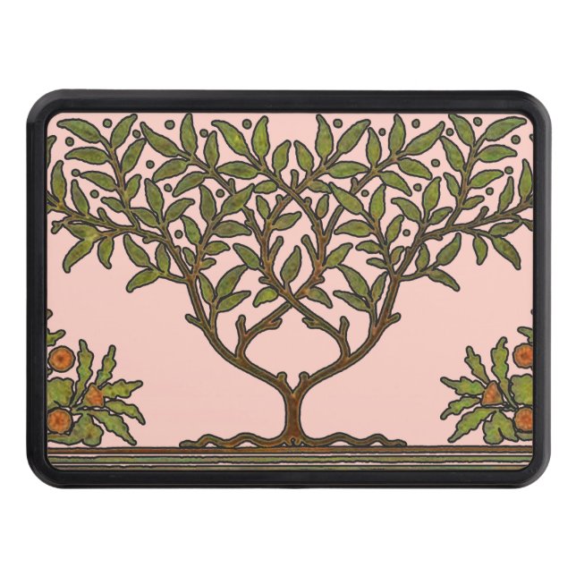 William Morris Tree Frieze Floral Wallpaper Trailer Hitch Cover (Front)
