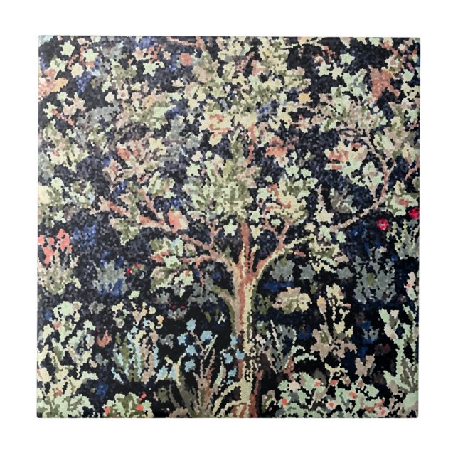 William Morris Tree of Life Ceramic Tile (Front)